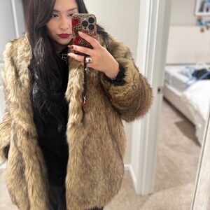 Faux fur coat from Abercrombie